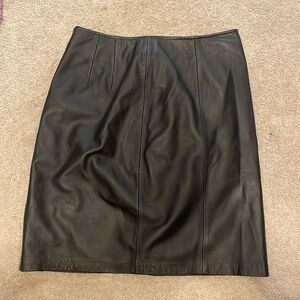 Lambskin pencil skirt